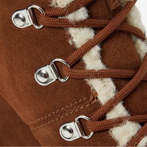 Steve Madden | Marcel Faux Shearling Wedge Ankle Boots Womens Size 7M - Picture 8 of 10